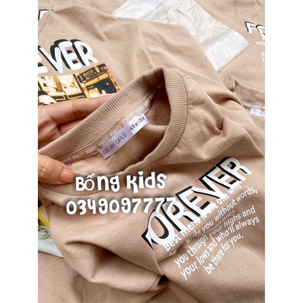 Áo Thu Dáng Rộng Oversize Bé Gái Forever In Lưng 3D GJ