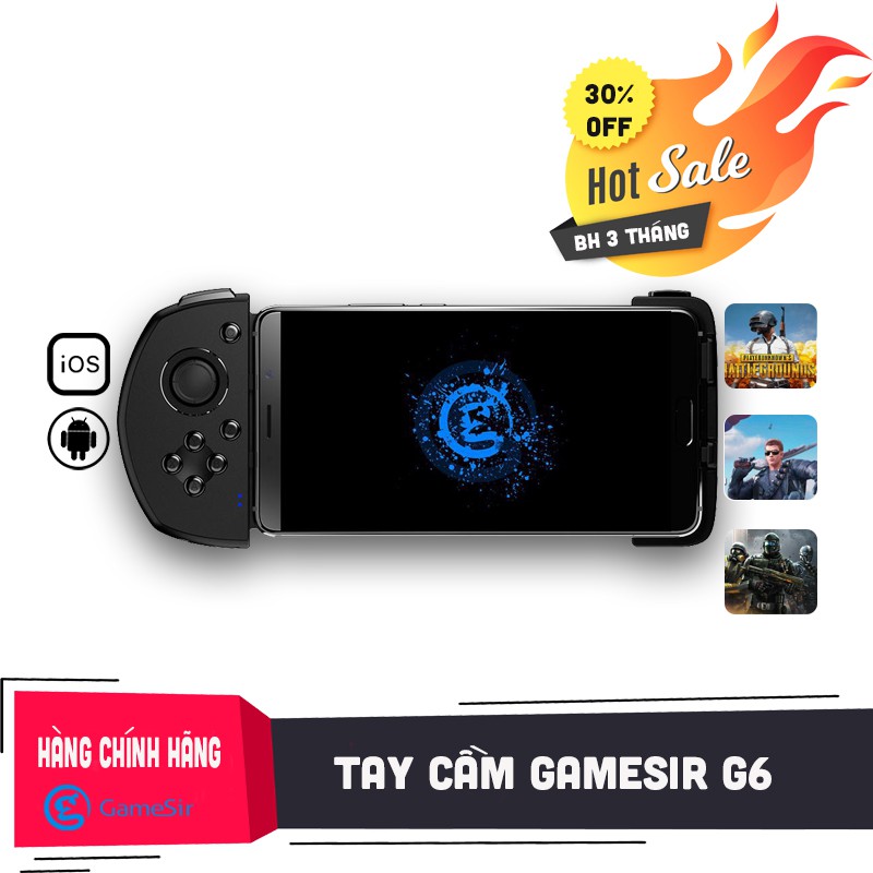 Tay cầm chơi game không dây GameSir G6 cho iOs, Android chơi PUBG, Liên quân