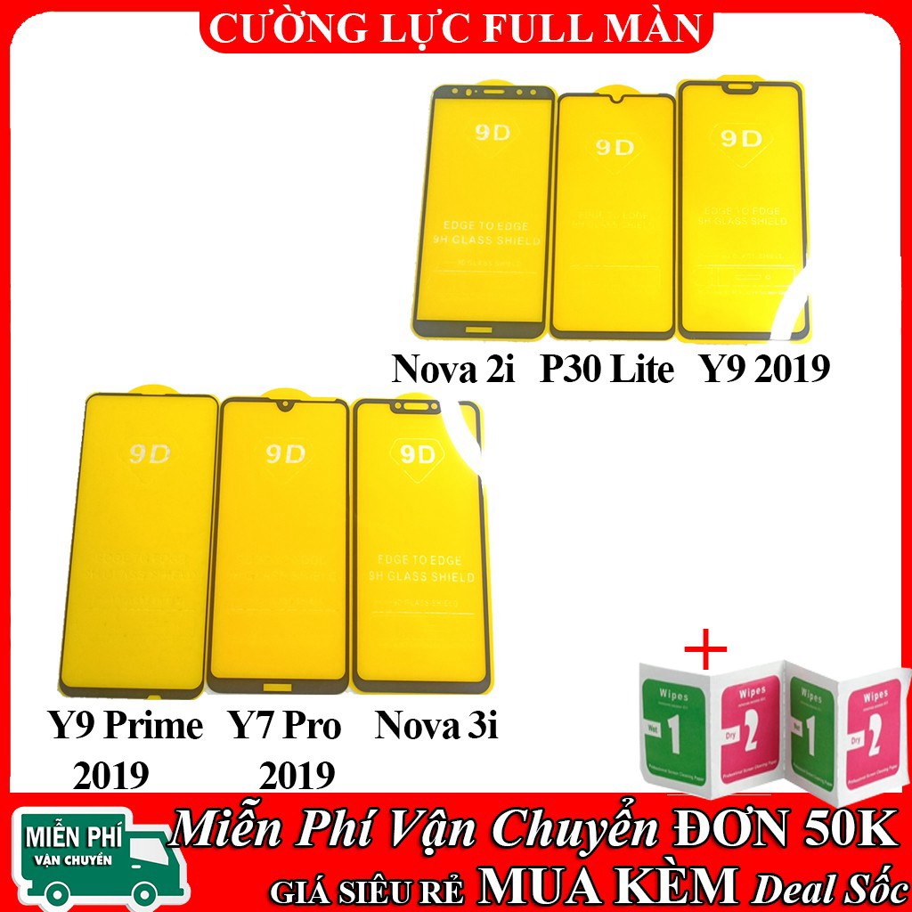 Kính cường lực huawei Nova 5T 3 3i 2i 3e 4e Y9 Prime 2019  Y7 Pro 2018 P30 Lite Y9 2019 Y7 Pro 2019 Full Màn