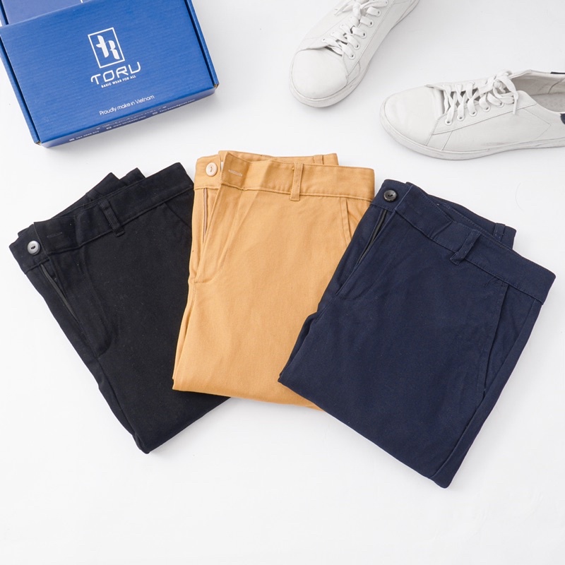 Quần Kaki Nam Cao Cấp Dáng Công Sở trẻ trung, co giãn 4 chiều thương hiệu Toru, 3 màu Đen, Xanh Navy, Be cực dễ phối đồ