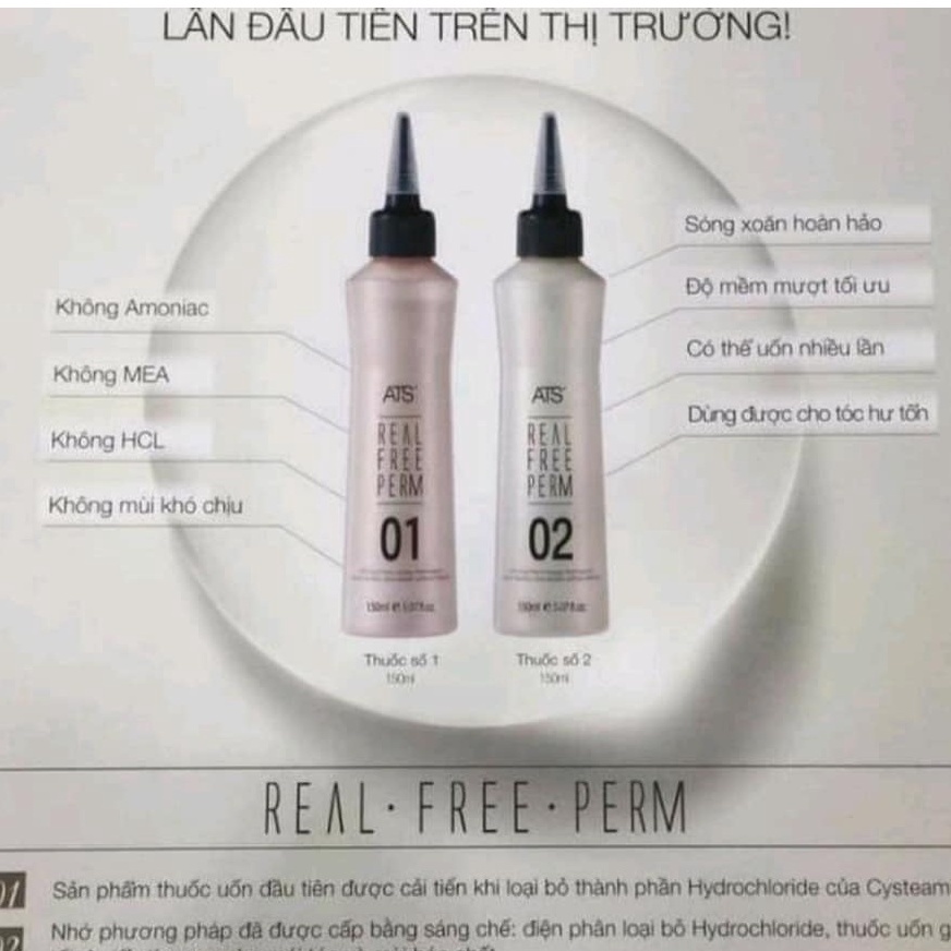 Cặp thuốc uốn tóc xoăn lạnh ATS 150ml*2.