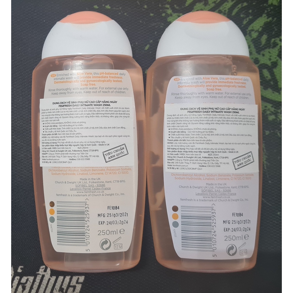 Dung dịch vệ sinh phụ nữ cao cấp Femfresh Daily Wash 250ml của Anh Quốc - Hỗ trợ kháng viêm, giúp vùng kín luôn mềm mịn