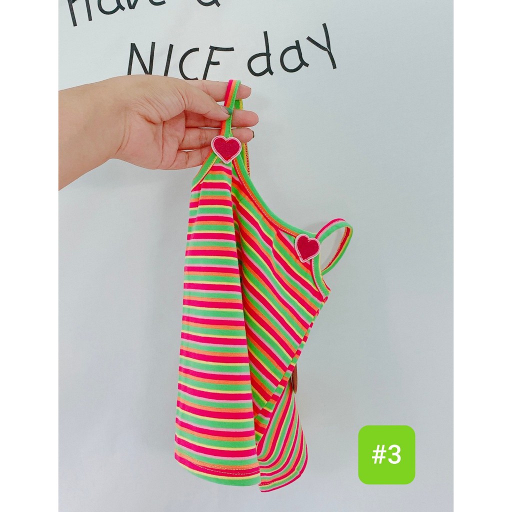 Lyvyshop - Combo 03 áo dây cho bé gái mặc hè cottton 04 chiều mềm mịn từ 08-28kg