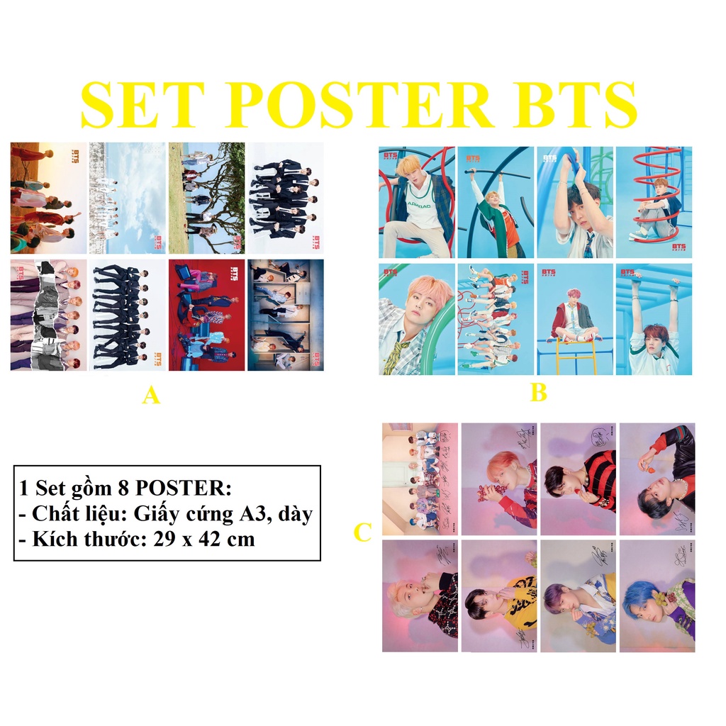 (nhiều mẫu) Set 8 POSTER BTS