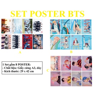 (nhiều mẫu) Set 8 POSTER BTS