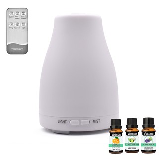 Máy khuếch tán Tinh Dầu Hình Chóp Cụt - 200ml đổi 7 màu - Kèm 3 tinh dầu và remote