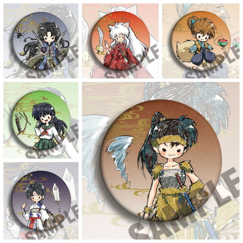 Huy hiệu cài áo IN HÌNH InuYasha Khuyển Dạ Xoa anime chibi dễ thương tiện lợi