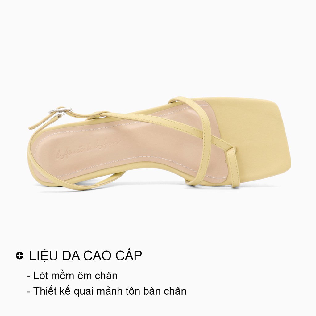 Sandal xỏ ngón nữ cao gót đế vuông 5p quai mảnh mũi vuông đẹp thời trang công sở bAimée &amp; bAmor - MS1680