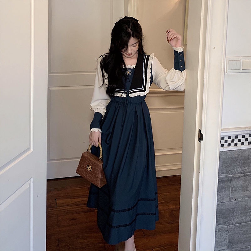 Đầm Phối Ren Bèo Thêu Họa Tiết Thời Trang Pháp Cổ Điển