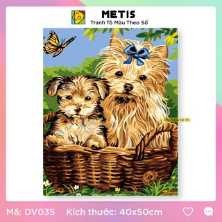 Tranh tô màu số hoá METIS Tranh Động Vật Chó Cưng DV035 - Hàng Chính Hãng