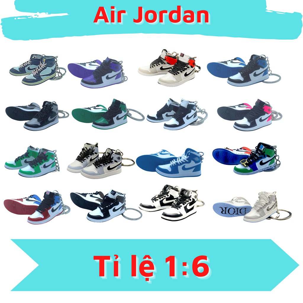Móc khoá giầy sneaker 3D Air Jordan tỉ lệ 1:6