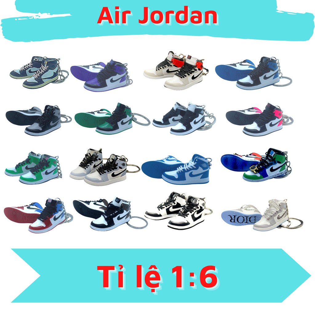 Móc khoá mô hình giày sneaker 3D "Air Jordan" tỉ lệ 1:1 cao cấp