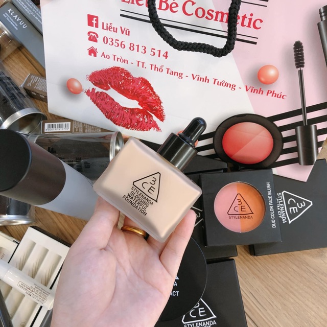 Kem nền 3CE GLOSSING WATERFUL FOUNDATION💋