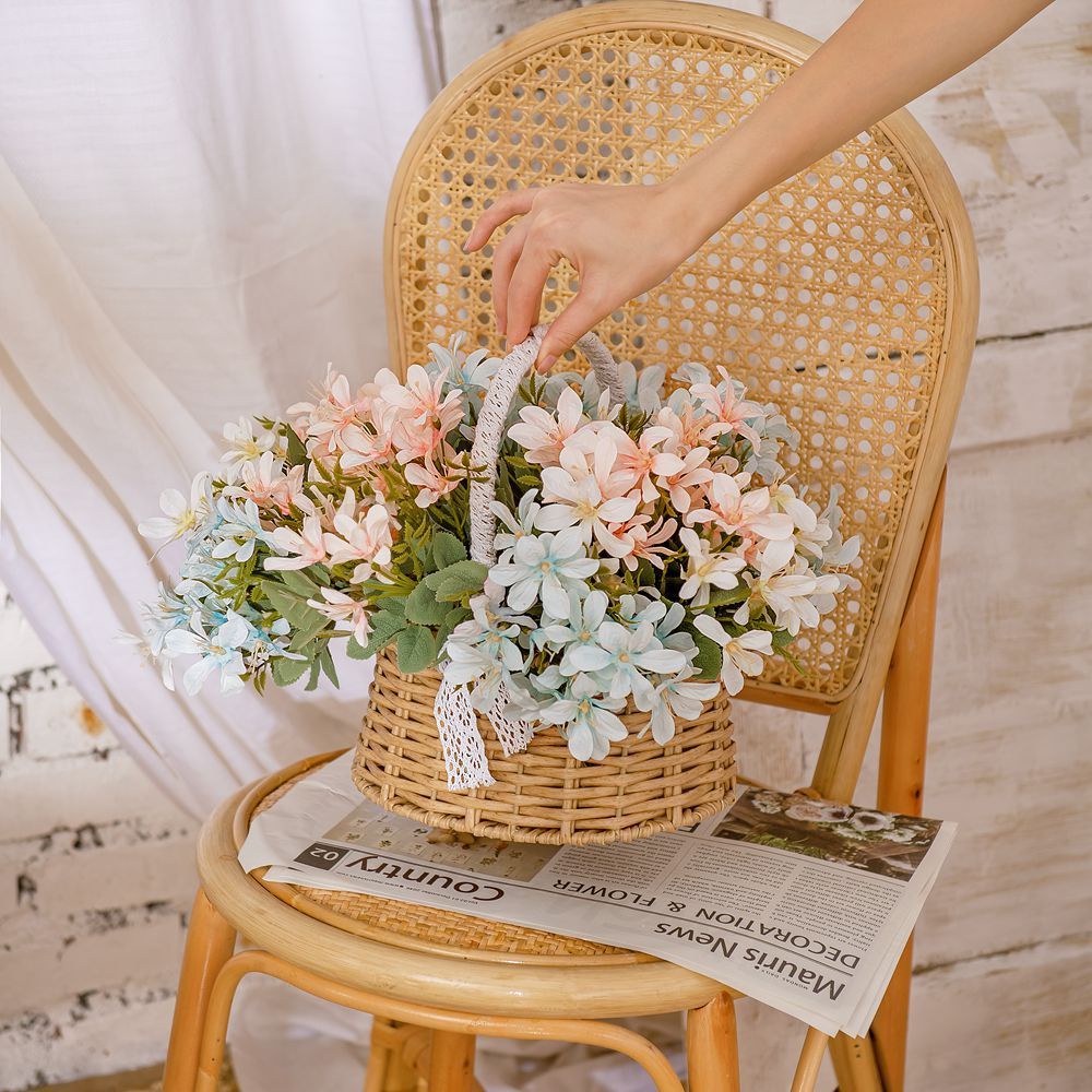 CONOPERY Bó hoa lan giả nhiều màu sắc dùng trang trí nhà cửa/ tiệc cưới diy 5 nhánh