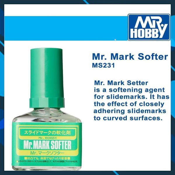 MR MARK SOFTER & MR MARK SETTER  - Dung dịch dán và làm mềm decal nước mô hình lắp ráp Gundam Gunpla