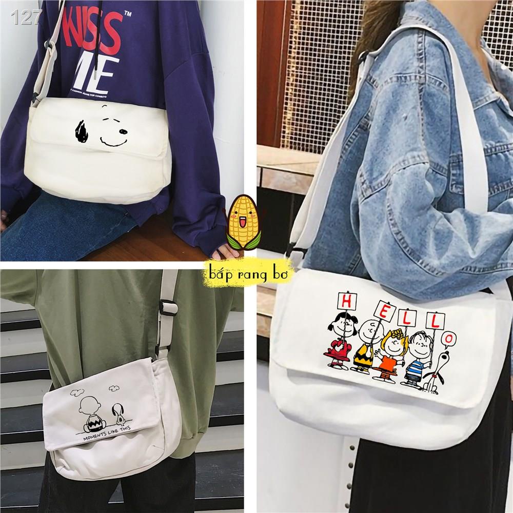 ✾✧TÚI TOTE ĐEO CHÉO SNOOPY CÓ CON ĐỂ SÁCH A4