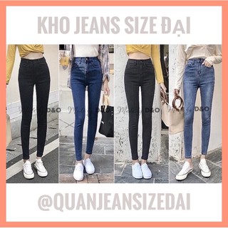 [32-36] Quần Bò Cạp Cao / Quần Jeans Lưng Cao Trên Rốn Co Giãn Mạnh - Tôn Dáng Gọn Eo Bụng 6 Màu Trơn/Rách