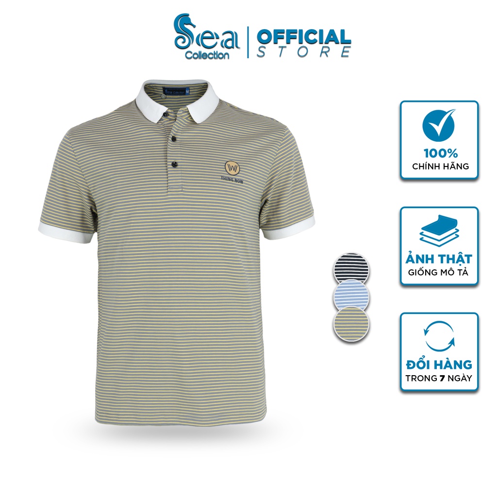 Áo thun polo nam Sea Collection sọc thêu W 9020