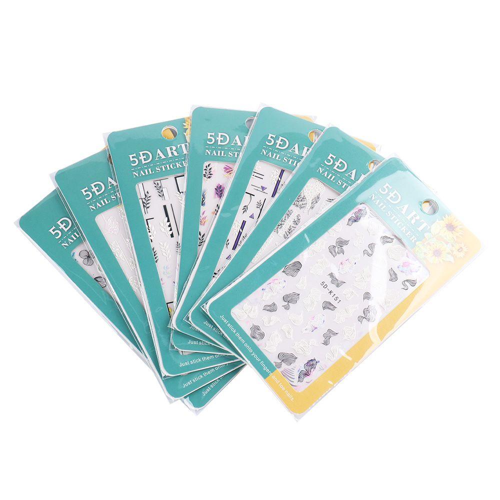 Hình Dán Trang Trí Móng Tay Acrylic Màu Trắng Đen Kiểu Pháp