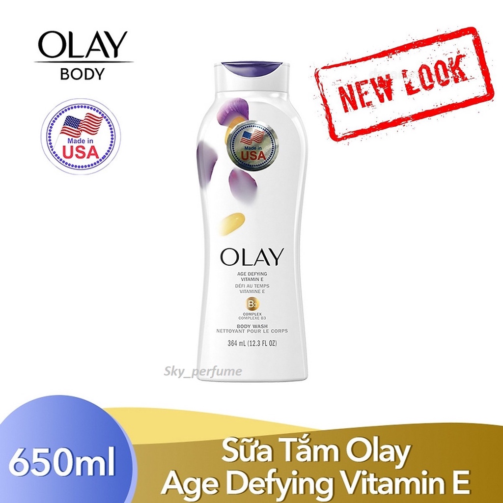 Sữa Tắm Olay Vitamin E Ngăn Ngừa Lão Hoá - Age Defying with Vitamin E Body Wash 650ml