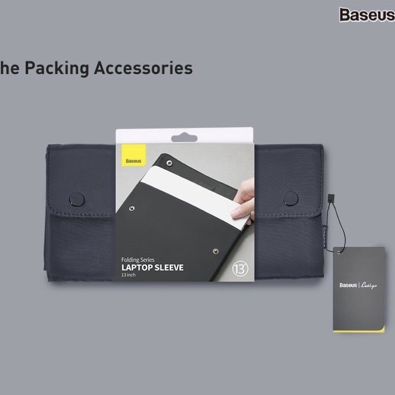 Túi vải xếp chống thấm , chống xước cho Macbook 13 , 16 inch , Laptop chính hãng Baseus chống sốc