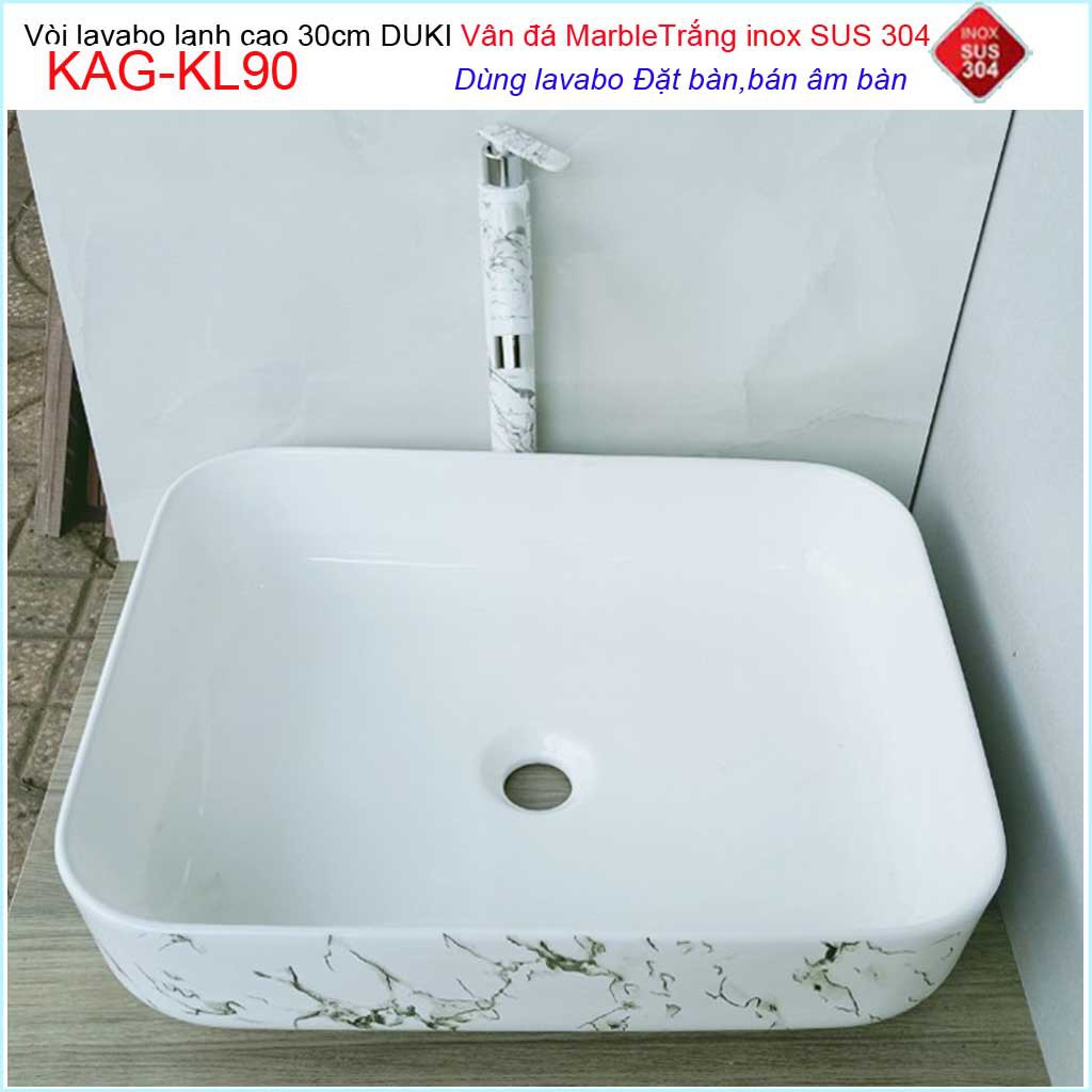 Vòi lavabo vân đá marble Duki KAG-KL90, vòi lavabo lạnh marble thủ công cao cấp cao 30cm