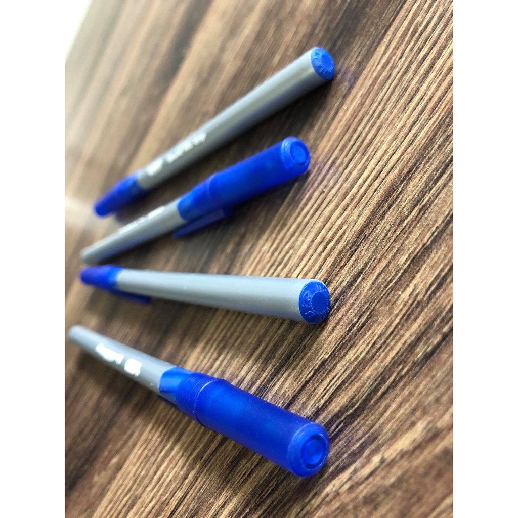 4 bút BIC xanh grip pen tapping