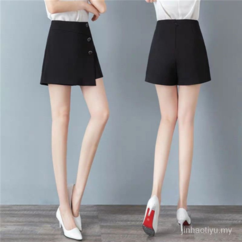 Quần Short Đen Lưng Cao Ống Rộng Thời Trang Xuân Hè Cho Nữ 2021 | BigBuy360 - bigbuy360.vn