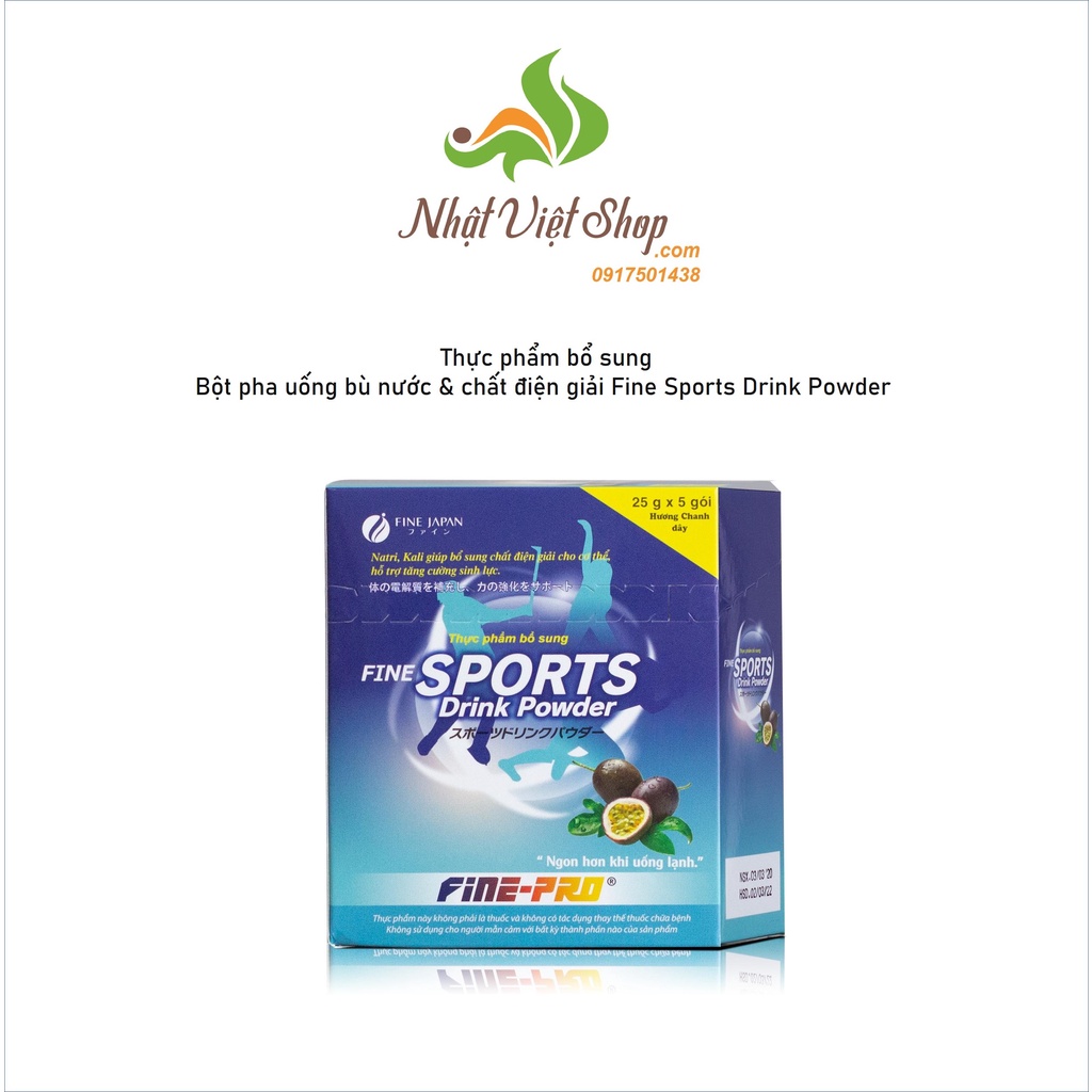 Combo 3 Hộp Bột pha uống bù điện giải Fine Sports Drink Powder