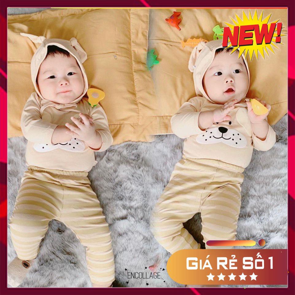 BỘ TAI THỎ THU ĐÔNG, bé trai bé gái MINKY MOM  đồ bộ dài tay trẻ em kèm mũ nón 100% chất thun lạnh, size 7-9kg