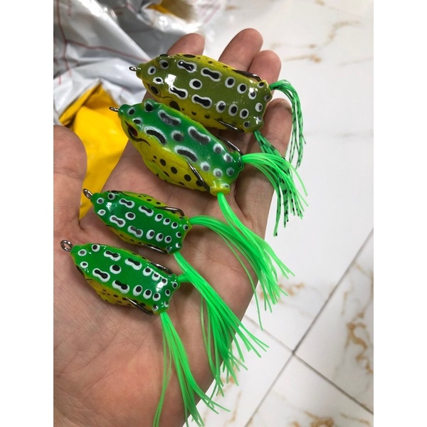 Mồi Nhái Câu Lure Nhái Hơi, có đuôi chuyên câu cá lóc cá quả