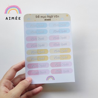 Combo 5 Sticker Tấm Đề Mục Văn Học ( Không cắt sẵn) | AIMÉE
