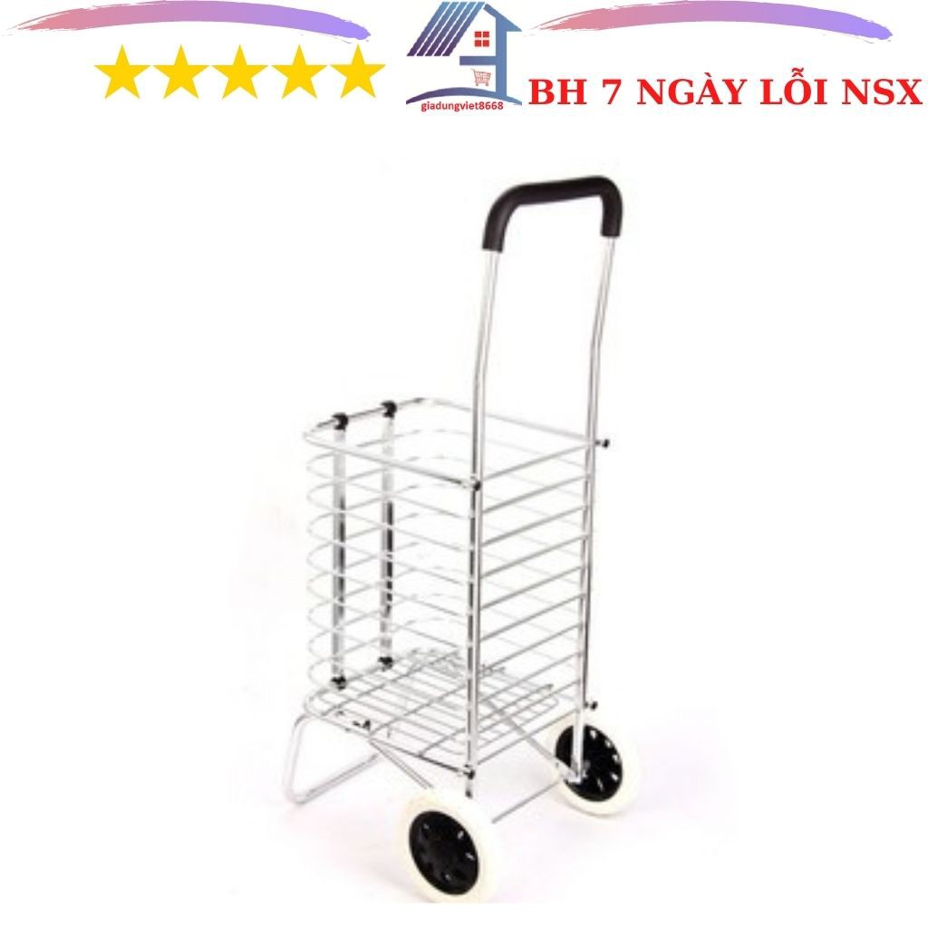 Xe kéo đi chợ đa năng gấp gọn inox tiện dụng