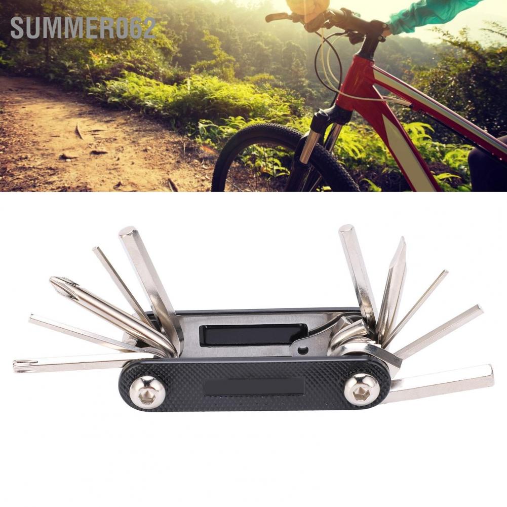 Summer062 Công cụ sửa chữa xe đạp đa chức năng Bộ cơ khí đi xe đạp bằng thép Chrome Vanadium