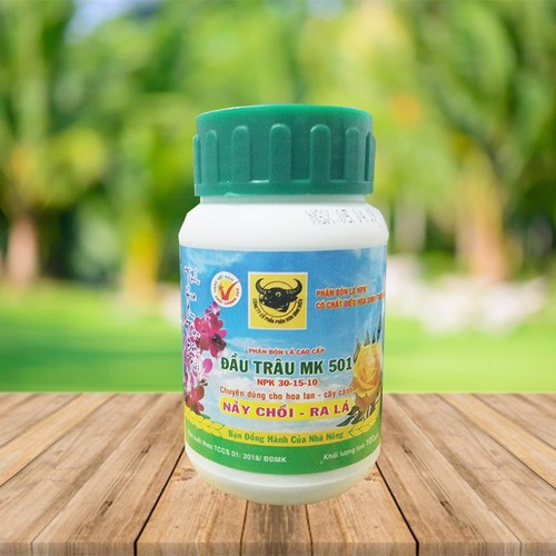 Phân bón lá Đầu Trâu NPK 501 chuyên hoa kiểng - Hũ 100gr - HGT