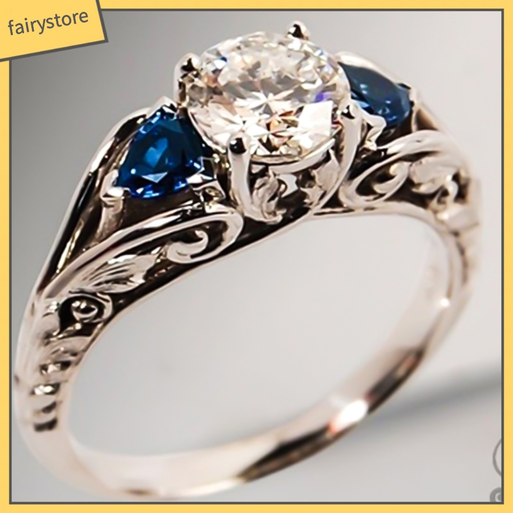 Nhẫn Hợp Kim Đính Đá Lấp Lánh Thiết Kế Thanh Lịch