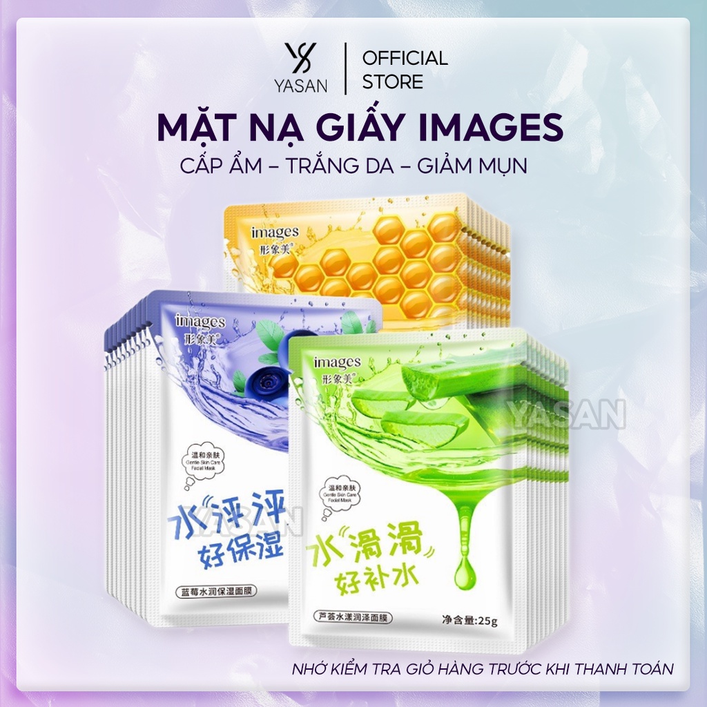 Mặt nạ giấy Images cấp ẩm làm trắng da giảm mụn chiết suất lô hội,việt quất,mật ong mask Yasan