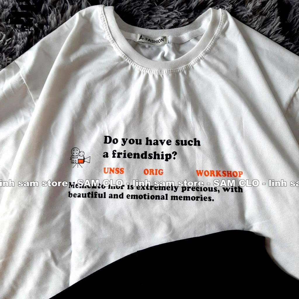 Áo thun tay lỡ nữ  SAM CLO  freesize phông form rộng dáng Unisex - Ulzzang mặc cặp, nhóm, lớp in DÒNG CHỮ UNISUAL FRIEND
