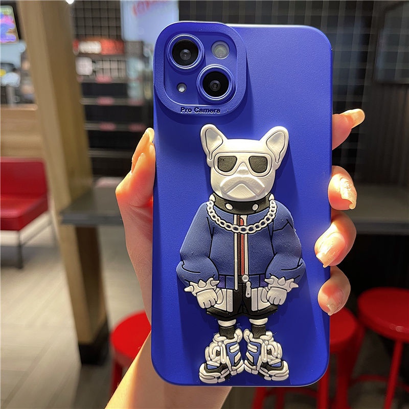 Ốp Điện Thoại Bảo Vệ Toàn Diện Họa Tiết Chú Chó Hoạt Hình Màu Xanh Dương Dành Cho Iphone 78P 12/13ProMAX 11 Xs XR