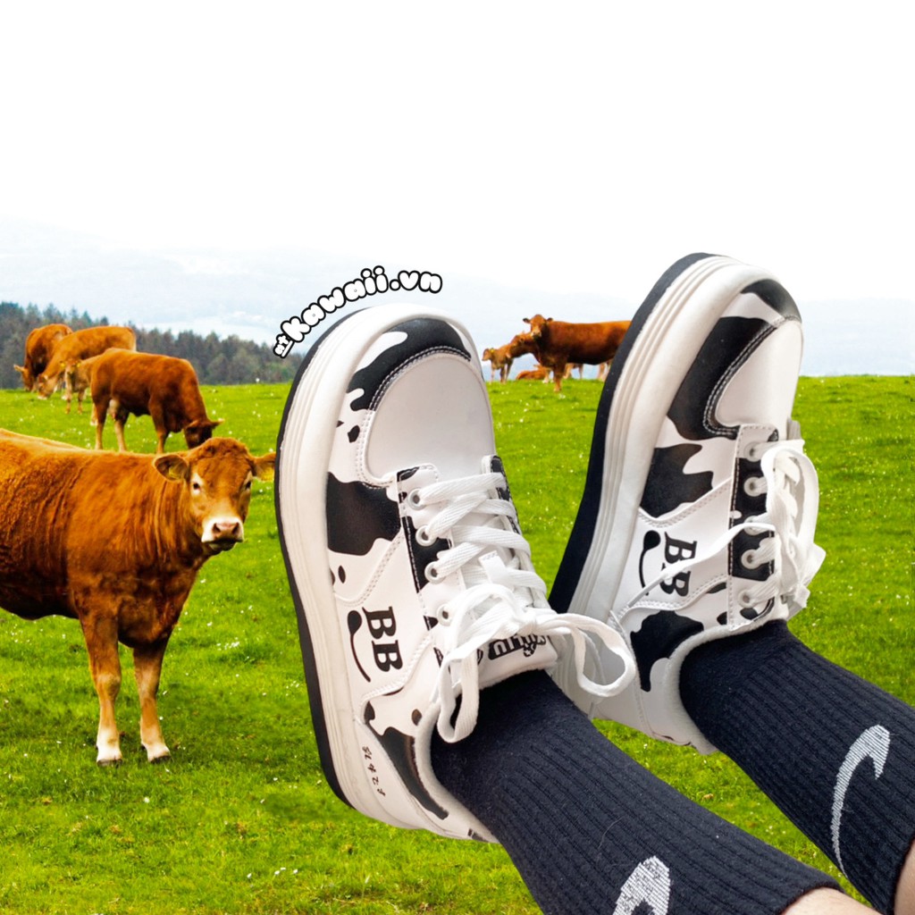 [Có sẵn] DAIRY COW SHOES - GIÀY BÒ SỮA nguyên chất từ trang trại Nhật Bản Kawaii.vn (Ảnh thật shop tự thực hiện)