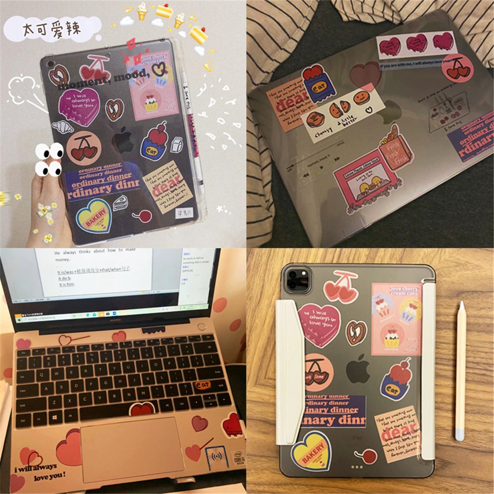 Set 60 Miếng Dán Trang Trí Hình Trái Tim Đáng Yêu