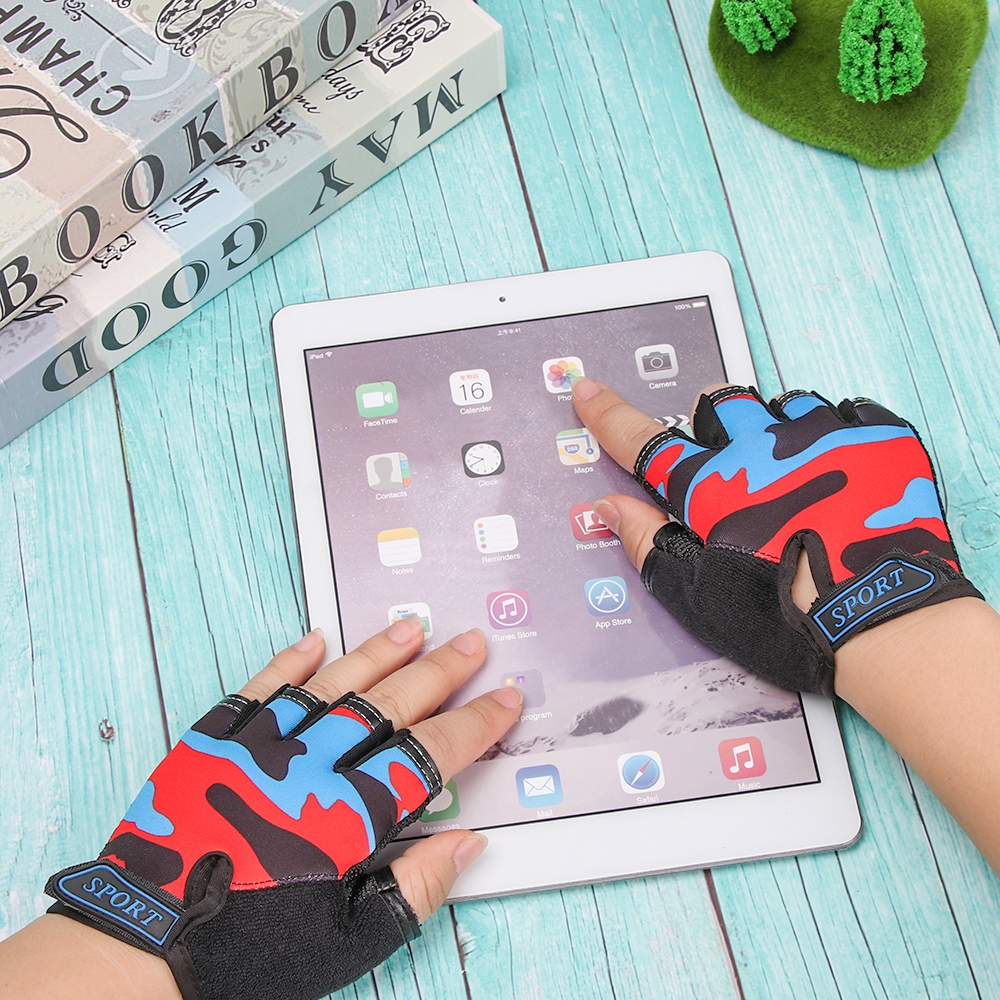 Găng tay xe đạp ngụy trang chống trượt cho bé