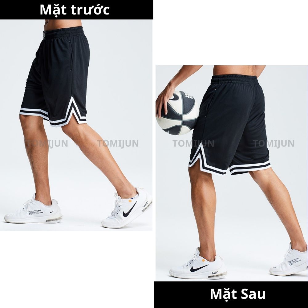 Quần đùi nam, quần short unisex TOMIJUN vải poly co giãn, form rộng, tập thể thao hay mặc nhà