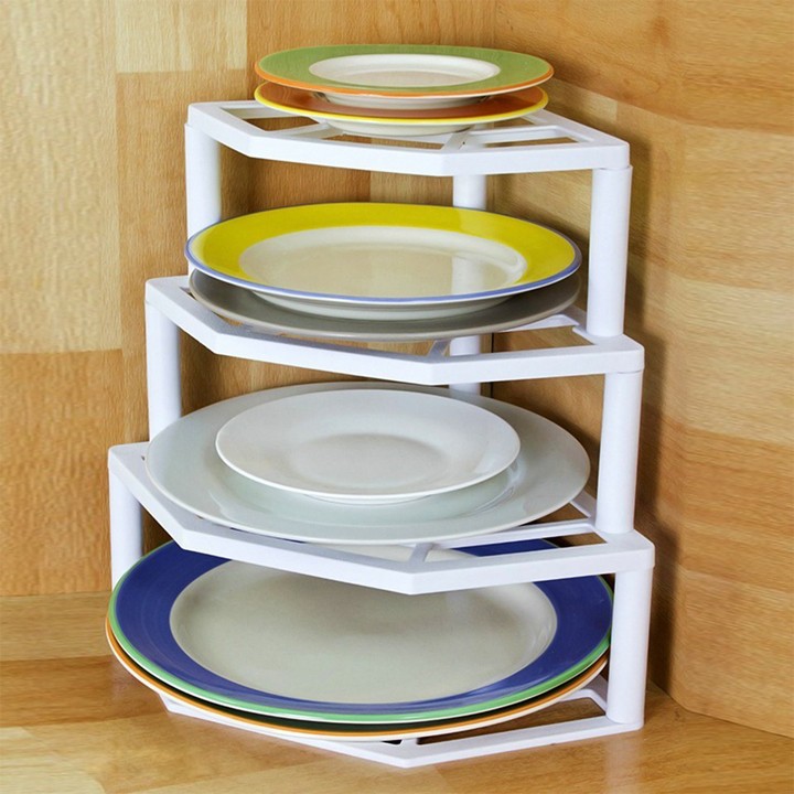 Kệ úp chén dĩa góc tường tiết kiệm không gian