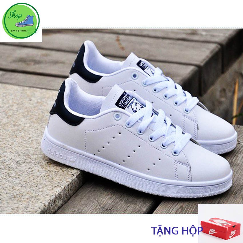 Giày thể thao stan smith trắng Gót Đen thời trang, giày nam nữ, giày thể thao97