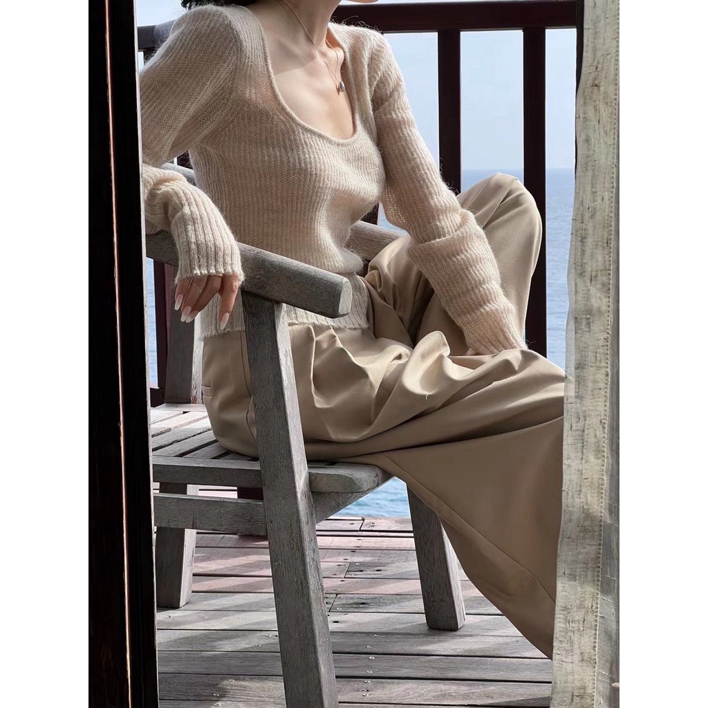 Áo Len Tay Dài Cổ Tròn Thời Trang Phong Cách Hàn Quốc Cho Nữ