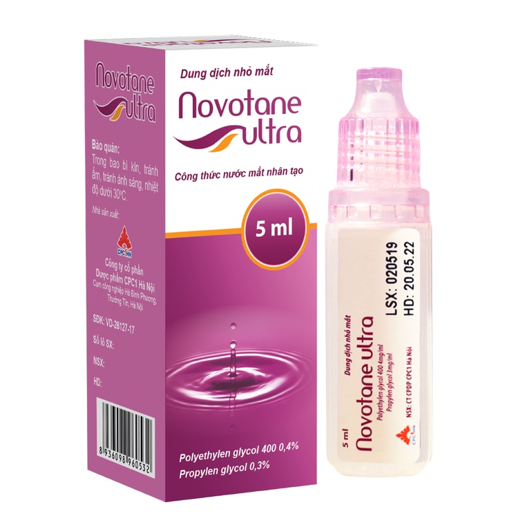 NOVOTANE ULTRA NƯỚC NHỎ MẮT CHỐNG KHÔ, MỎI MẮT, DƯỠNG MẮT, NƯỚC MẮT NHÂN TẠO