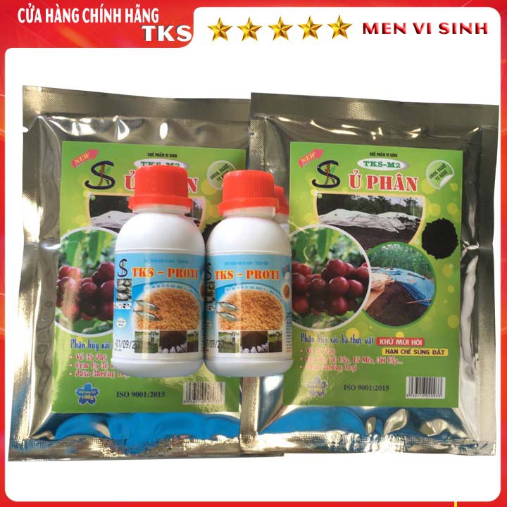 [COMBO] Men Vi Sinh PROTI+TKS-M2: Ủ Phân Cá, Bánh Dầu Làm Phân Hữu Cơ - Tách Chiết Protein, Khử Mùi Nhanh