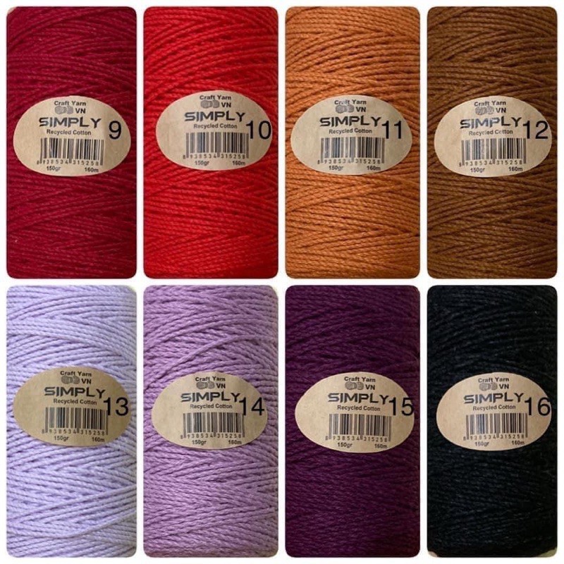 Sợi Simply Craft Yarn - Cuộn 150gr - Full bảng màu