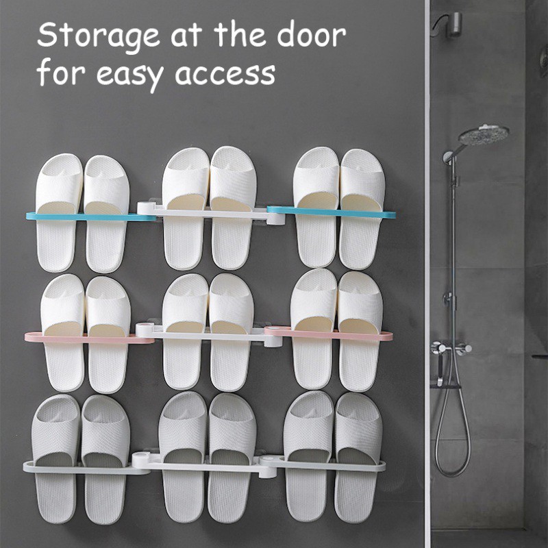 Slipper Toilet Folding Rack Without Traces Without Punching Storage Bathroom Door Drain Shoe Rack